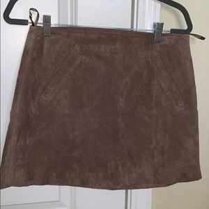 Blank NYC Brown suede mini skirt